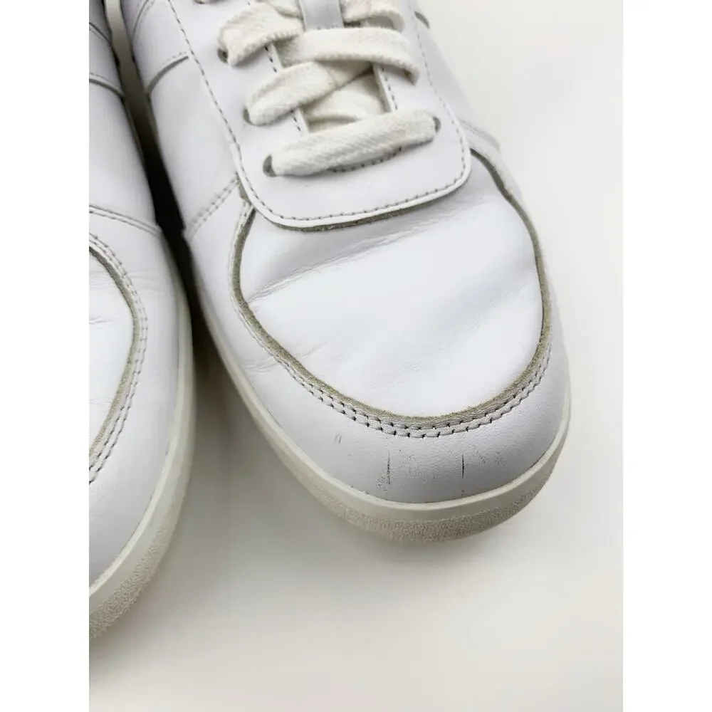 Tory Burch Hank Court Sneakers Lace Up White Leather Women's 9.5